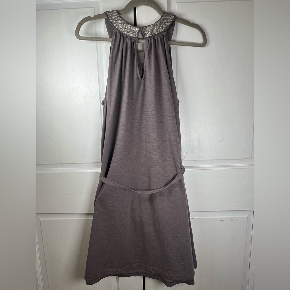 NWOT Banana Republic A-Line Belted Dress Sequin Embellishment Neckline Sz Large - Picture 3 of 9